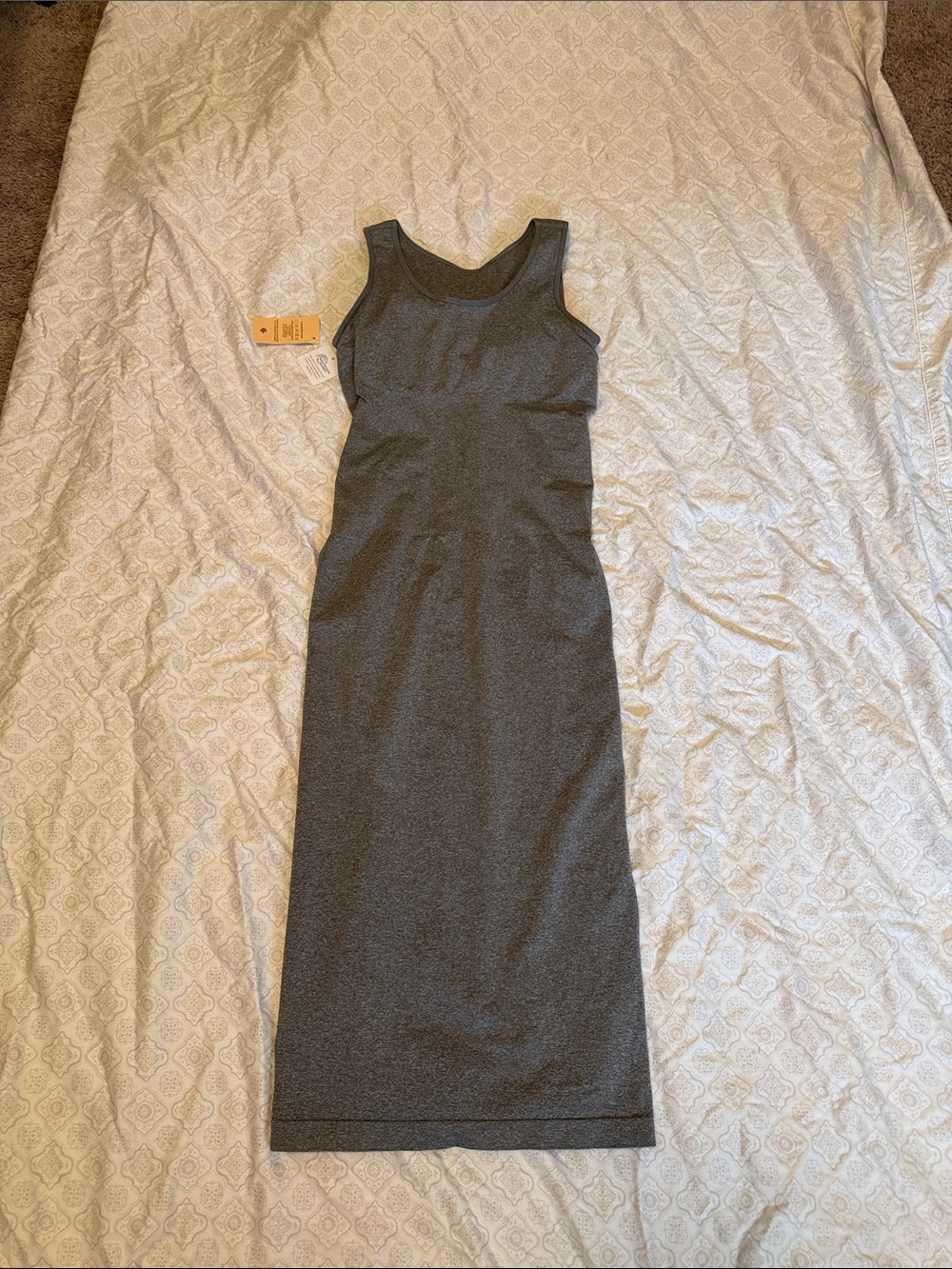 Classic Grey Sleeveless Midi Tank Dress